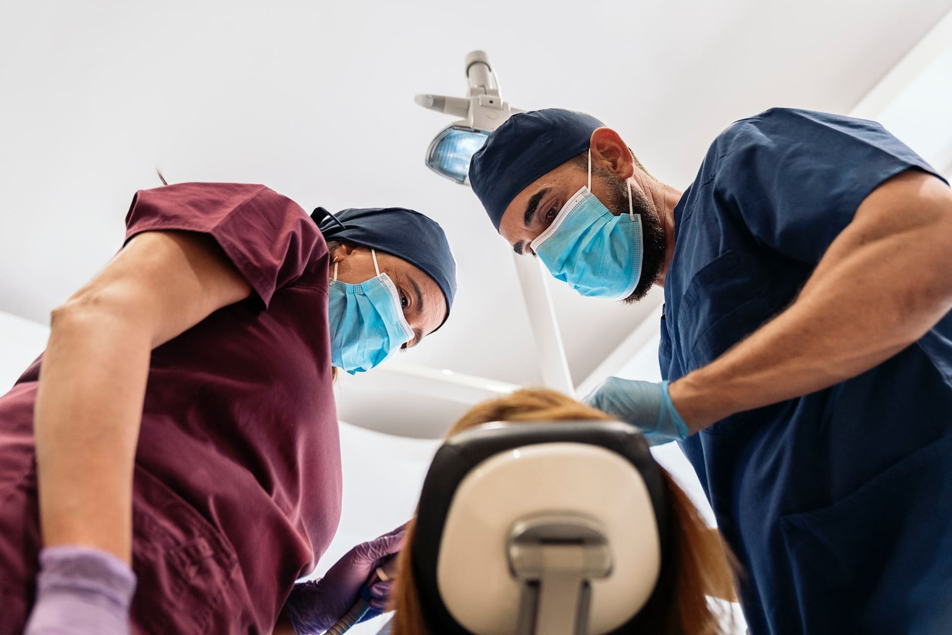 Patient receiving dental filling treatment